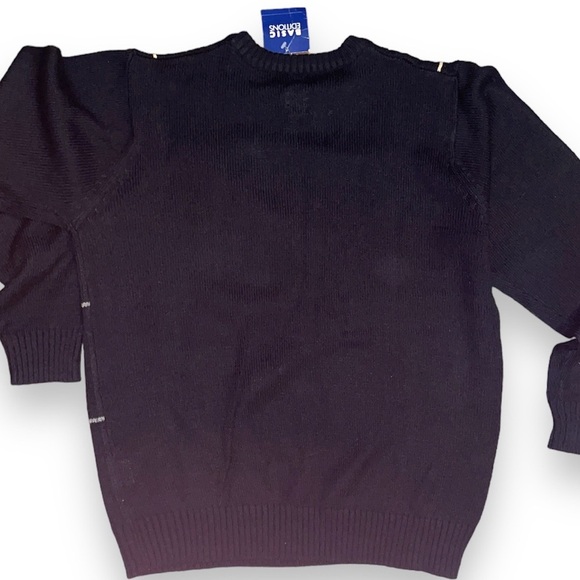 Basic Editions NWT LARGE Cotton/Rayon retro checked black unisex sweater - Picture 6 of 6